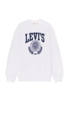 Levi's Relaxed Graphic Crewneck Sweatshirt In Athletic Crest White