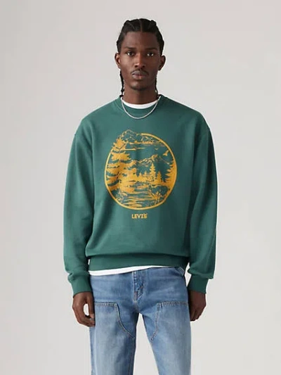 Levi's Relaxed Graphic Crewneck Sweatshirt In Hl Nature Circle Bistro Green