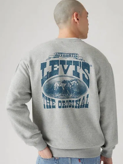 Levi's Relaxed Graphic Crewneck Sweatshirt In Midtone Heather Grey