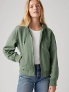 Levi's Relaxed Hooded Bomber Jacket In Light Green