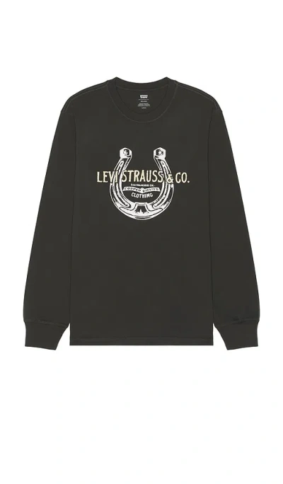 Levi's Relaxed Long Sleeve Graphic Tee In Pirate Black
