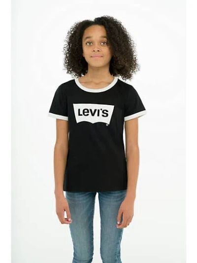 Levi's Retro Ringer T-shirt Big Girls S-xl S In Black
