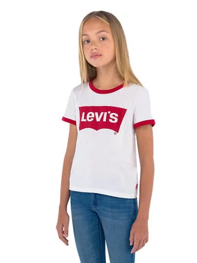 Levi's Retro Ringer T-shirt Big Girls S-xl S In White