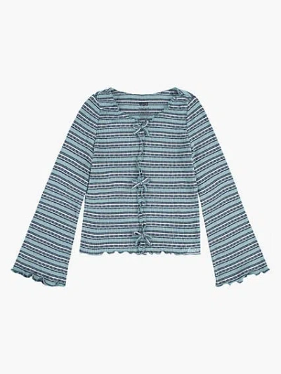 Levi's Ribbed Bell Sleeve Striped Top Big Girls 7-16 L In  Blue Surf