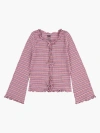 Levi's Ribbed Bell Sleeve Striped Top Big Girls 7-16 M In Mauve Shadows