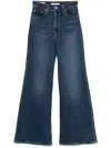 Levi's Ribcage High Rise Straight Ankle Length Jeans In Dark Blue-navy In Blue