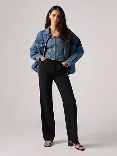 Levi's Ribcage Full Length Jeans In Black Sprout