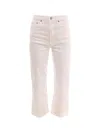 Levi's Levis Womens Ecru Booper No Damage 501 Cropped Straight-leg High-rise Jeans In White