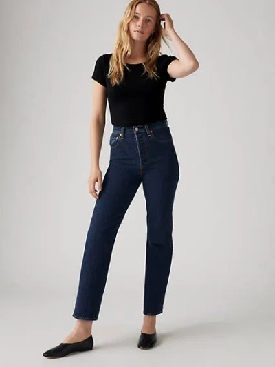 Levi's Ribcage Straight Ankle Women's Jeans 32x29 In Dark Stone