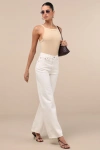 LEVI'S RIBCAGE WHITE WIDE-LEG HIGH-WAISTED DENIM JEANS