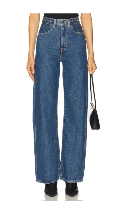 Levi's Womens Levis Ribcage Braided-waistband Wide-leg High-rise Denim Jeans In Blue