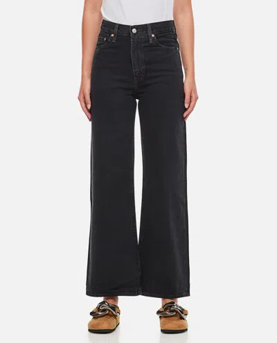 Levi's Black Ribcage Wide Leg Jeans In Rosie Posie