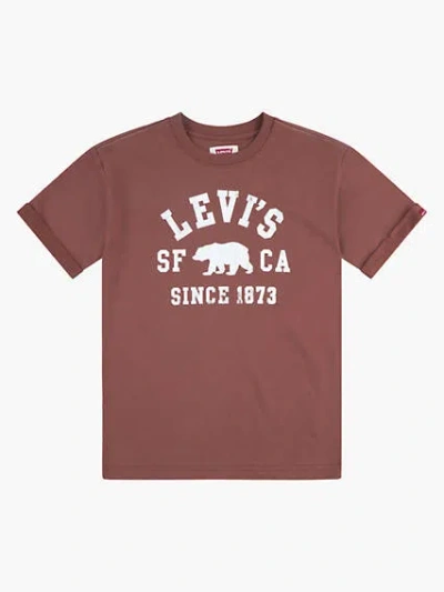 Levi's Rolled Cuff Graphic Tee Big Boys S-xl T-shirt S In Mahogany