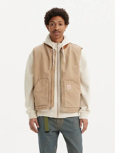 Levi's Workwear Sansome Padded Canvas Vest In Neutral