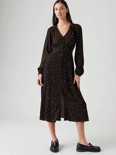 Levi's Sarina Long Sleeve Midi Dress In Amnity Floral