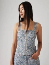 Levi's Sculpted Medium Wash Floral Bustier Top In Ophelia Floral
