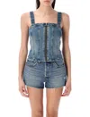 Levi's Sculpted Bustier Top In Verified Vintage Bluee