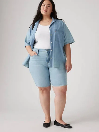 Levi's Shaping Bermuda Women's Shorts (plus Size) 26 In Double Duty Short