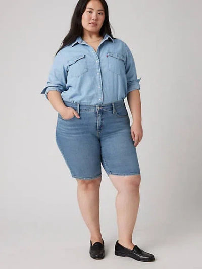 Levi's Shaping Bermuda Women's Shorts (plus Size) 18 In Camp Denim Short Plu