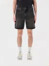 Levi's 468 Loose Denim Shorts In Washed Black In Black