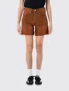 Levi's High Rise Baggy Cotton Linen Shorts In Brown