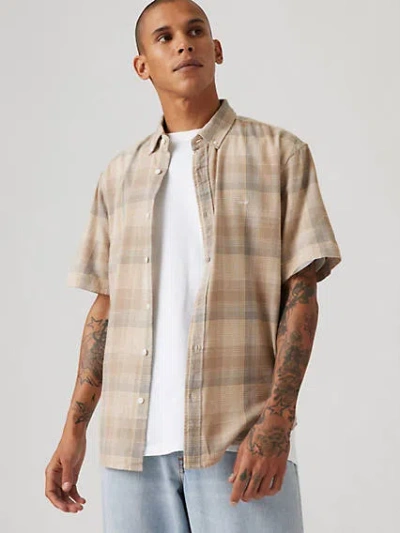 Levi's Short Sleeve Authentic Button-down Shirt In Bennett Plaid Porridge