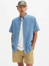 Levi's Short Sleeve Authentic Button-down Shirt In Eli Medium Blue Wash