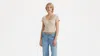 Levi's Short Sleeve Britt Snap Front Top In Pebble