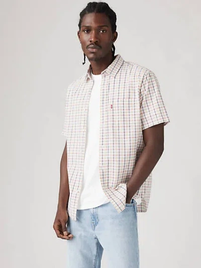Levi's Short Sleeve Classic One Pocket Standard Fit Shirt In Bridges Plaid Country Air