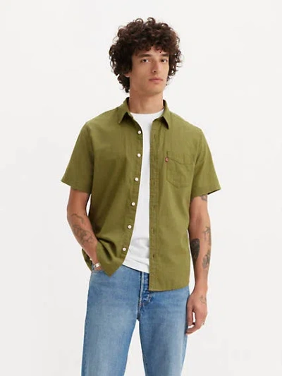 Levi's Short Sleeve Classic One Pocket Standard Fit Shirt In Capulet Olive