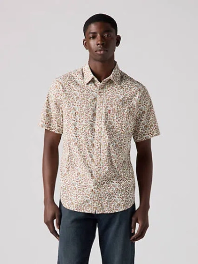 Levi's Short Sleeve Classic One Pocket Standard Fit Shirt In Lottie Floral Etruscan Red