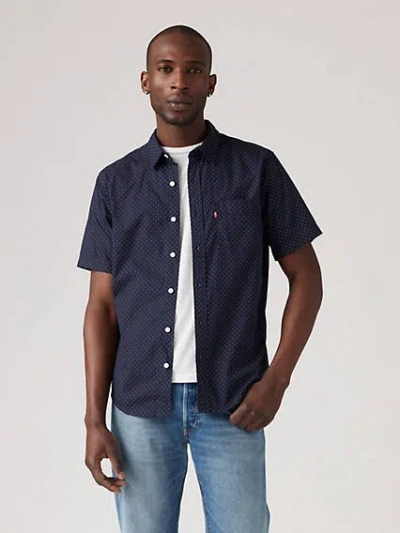 Levi's Short Sleeve Classic Standard Fit Shirt In Sebastopol Nightwatch Blue