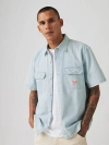 Levi's Short-sleeve Dalton Workwear Shirt In Lenox Bleached Railroad Stripe