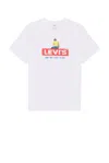 Levi's Short Sleeve Relaxed Fit Tee In Cowboy Boxtab White