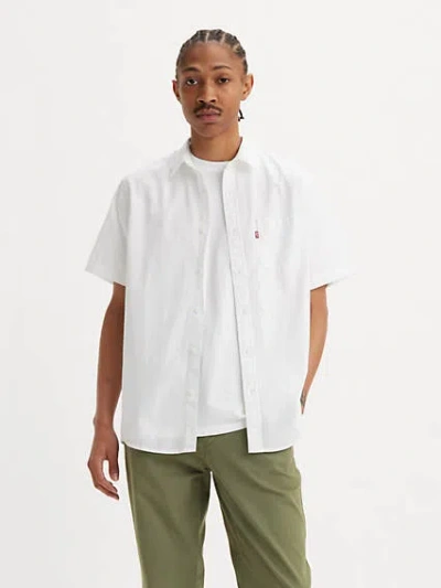 Levi's Short Sleeve Sunset One Pocket Shirt In Bright White