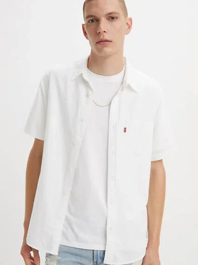 Levi's Short Sleeve Sunset One Pocket Shirt In Bright White Plus