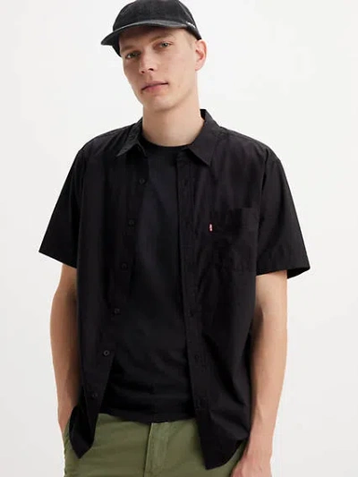Levi's Short Sleeve Sunset One Pocket Shirt In Meteorite