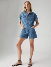 Levi's Blue Short Sleeve Surplus Denim Romper In Blue Joke