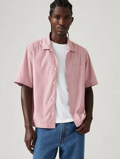 Levi's Short-sleeve Townes Boxy Shirt In Alexxis Stripe Red Paint