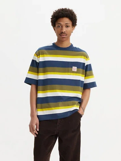 Levi's Short Sleeve Workwear T-shirt In Blocking Stripe Spellbound