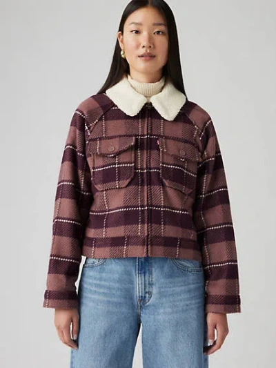 Levi's Shrunken '90s Flannel Jacket In Gough Plaid Rose Taupe