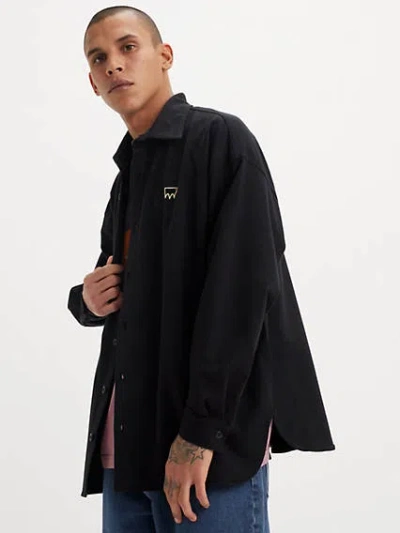 Levi's Skateboarding Button-up Fleece In Anthracite Night