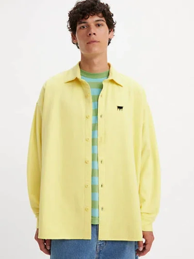 Levi's Skateboarding Button-up Fleece In Yellow