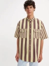 Levi's Skateboarding Oversize Stripe Short Sleeve Button-down Shirt In Banana Split