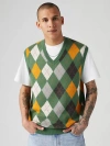 Levi's Skyline Sweater Vest In Anders Argyle Myrtle