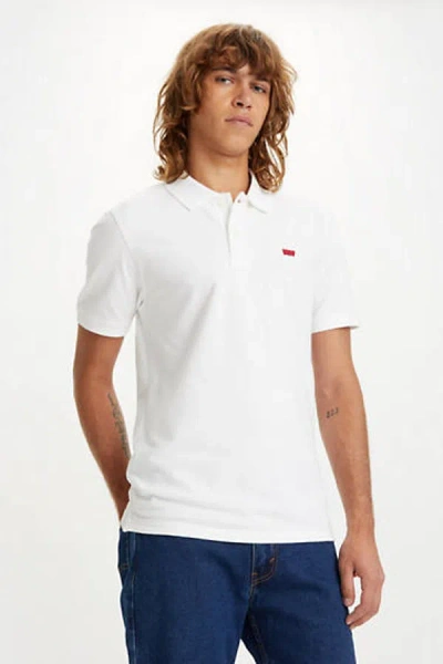 Levi's Slim Housemark Polo In White