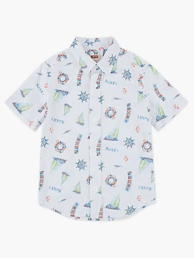 Levi's Slub Texture Woven Shirt Little Boys 4-7x 7 In Swim Cap