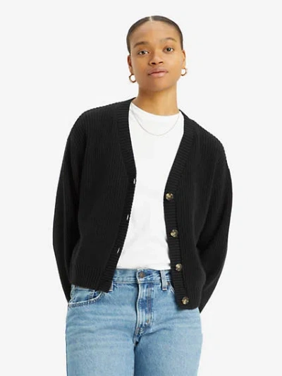Levi's Snowflake Cardigan In Caviar