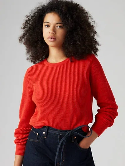 Levi's Snowflake Pullover Sweater In Flame Scarlet