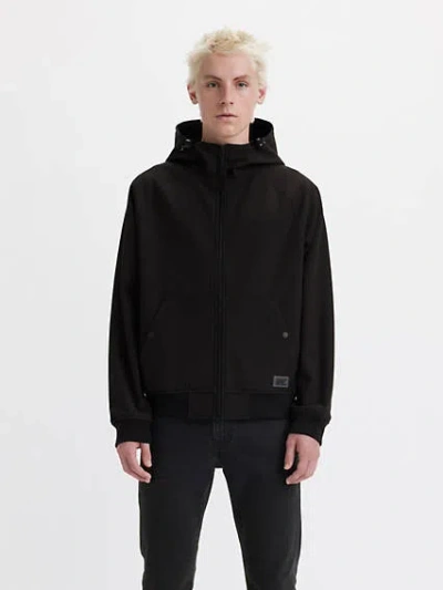Levi's Soft Shell Hoodie Bomber Jacket In Black